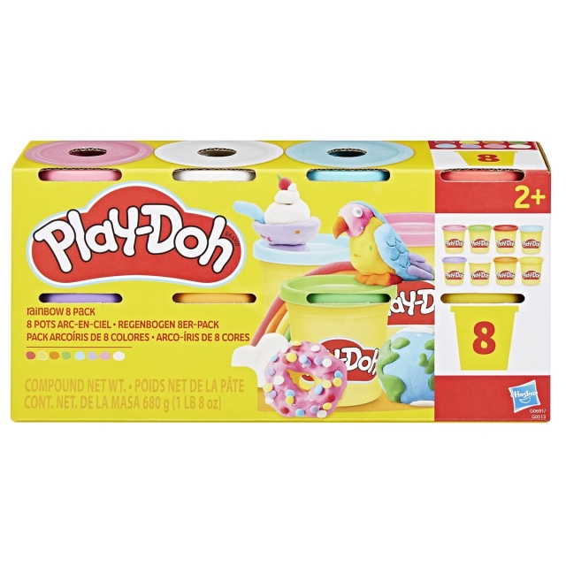 PLAY-DOH Compound 8 Pack, Rainbow, 3 Oz Regnbue