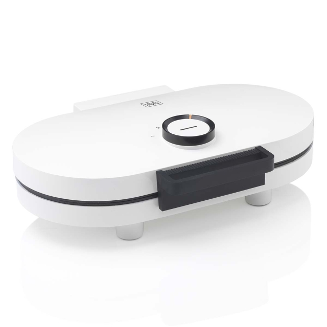 Trebs Vaffeljern dobbelt hjerteformet Hvid