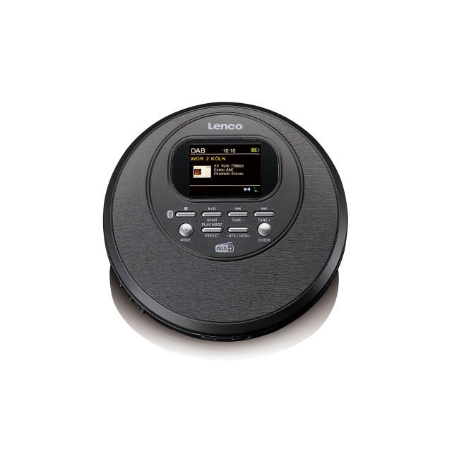 Lenco Discman med DAB Bluetooth® og farve TFT Sort