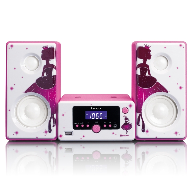 Lenco Mikroindstillet vækkeur Bluetooth® FM-radio USB aux-in Princess