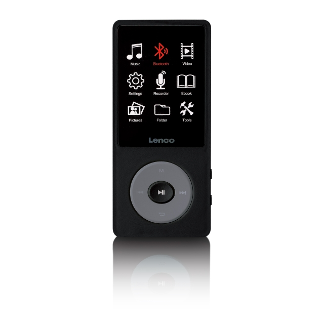 Lenco MP3/MP4-afspiller med Bluetooth® og 8 GB intern hukommelse Sort