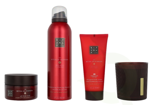 Rituals Ayurveda Medium Giftset 2025 565 ml Candle 140g/Body Cream 100ml/Body Scrub 125g/Foaming Shower Gel 200ml
