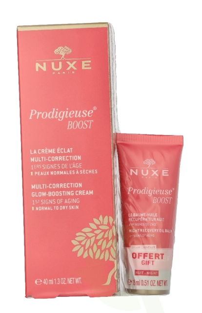 Nuxe Prodigieuse Boost Multi-Correction Silky Cream Set 55 ml Multi-Correction Cream 40ml/Night Recovery Oil Balm 15ml
