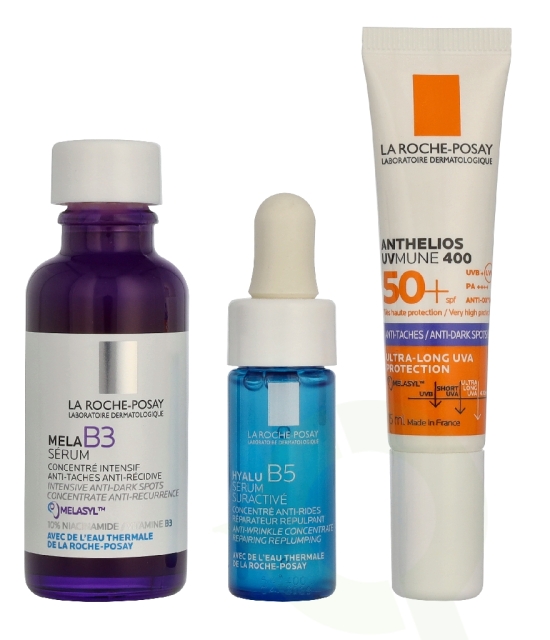 La Roche LRP Mela B3 Serum Set 55 ml Mela B3 Serum 30ml/Mini Hyalu B5 Supercharged Serum 10ml/Mini Anthelios Uvmune Anti-Dark Spot Fluid SPF50+ 15ml
