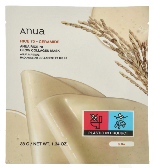 Anua Rice 70 + Ceramide Glow Collagen Mask 38 g
