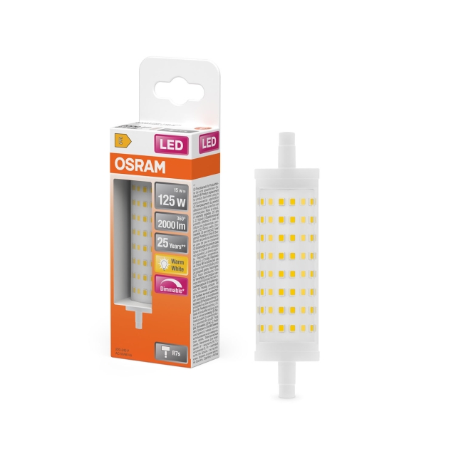 Osram Pære LED Line Dim 15W 827 Clear R7S