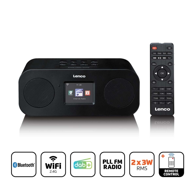 Lenco Stereo internetradio med DAB+, FM og Bluetooth®