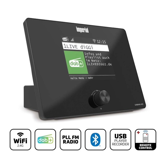 imperial Kompakt hybridradio (internet, DAB+, FM hi-fi-tuner) med Bluetooth®