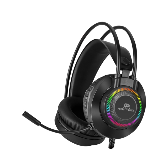 Freaks and Geeks Dobbelt headset med baggrundsbelyst mikrofon - PC/PS4/PS5/Xbox One