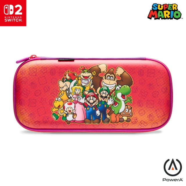 PowerA Slim Case til Nintendo Switch 2 - Mario og venner, officielt licenseret, beskyttende etui, plads til 10 spilkort
