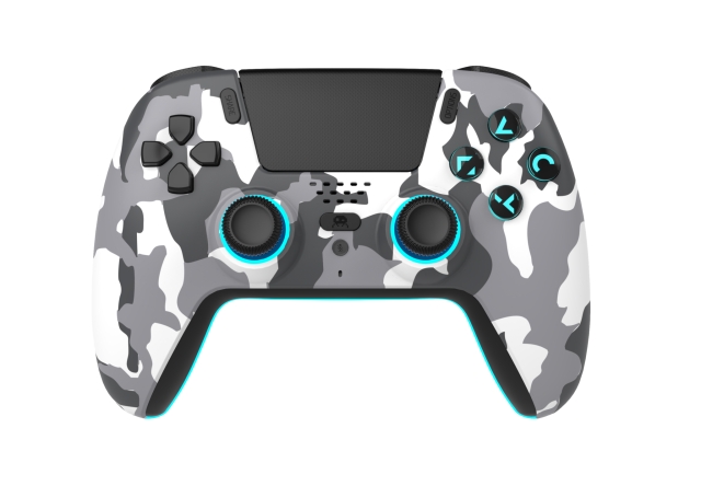 Freaks and Geeks Trådløs Bluetooth-controller til PS5 – LED – hvid camouflage