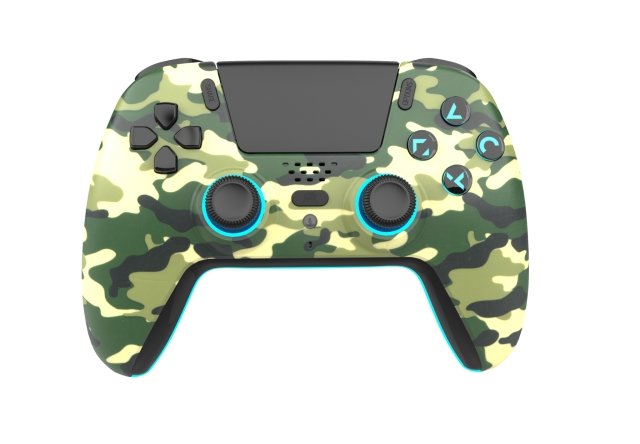 Freaks and Geeks Trådløs Bluetooth-controller til PS5 – LED – grøn camouflage