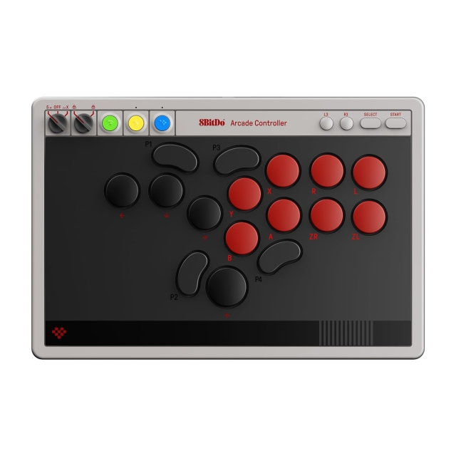 8Bitdo Arcade-controller - Grå