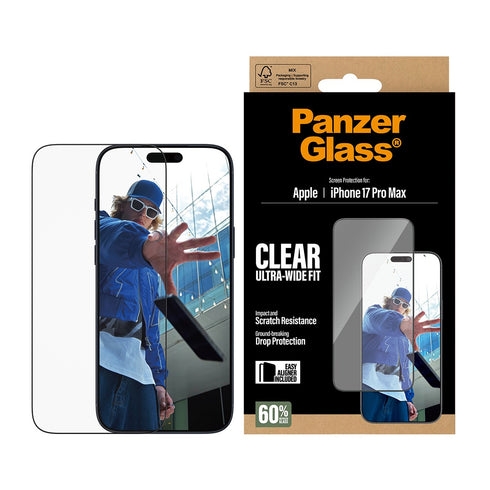 PanzerGlass Skærmbeskytter – iPhone 17 Pro Max – UWF med EasyAligner