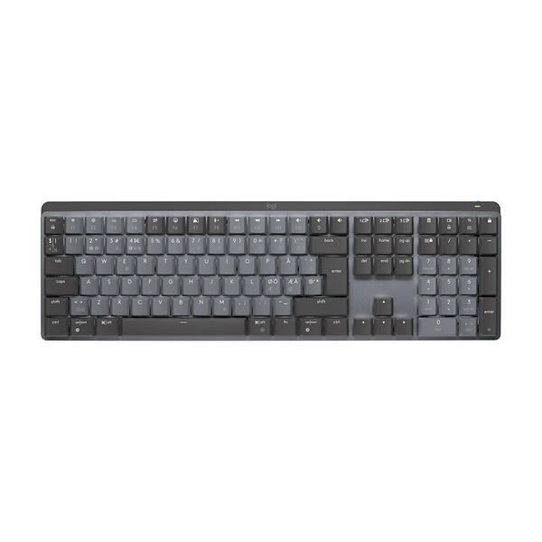 Logitech MX Mechanical Wireless-tastatur med baggrundsbelysning – Nordisk – Lineær kontakt