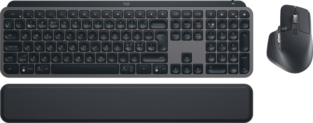 Logitech MX Keys S Combo – tastatur og mus med håndledsstøtte, grafitgrå