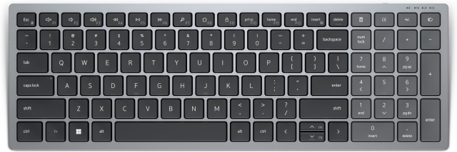 Dell Compact Multi-Device Wireless Keyboard KB740 – trådløst tastatur, gråt