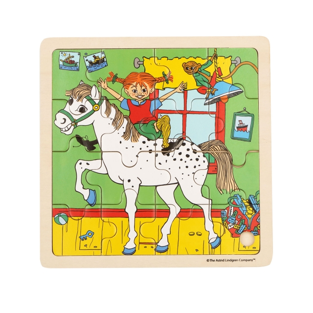 ASTRID LINDGREN Pussel 16 Pcs Pippi Långstrump - Square Horse
