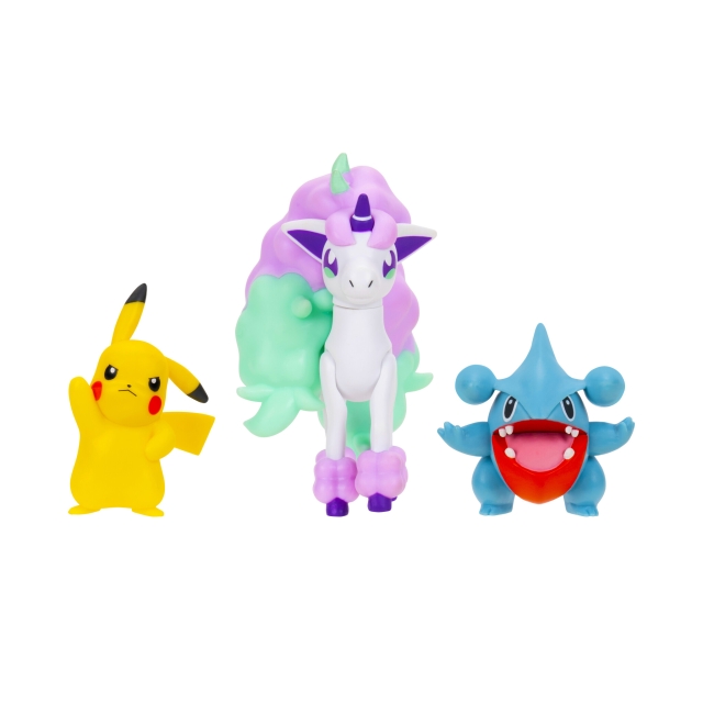 Pokémon Kampfigurer, 3-pak – Pikachu, Gible og Ponyta (PKW4097)