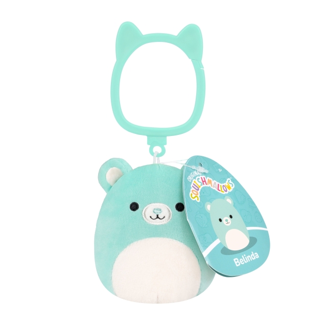 Squishmallows 9 cm P24-plysdyr med fastgørelsesklips – Belinda