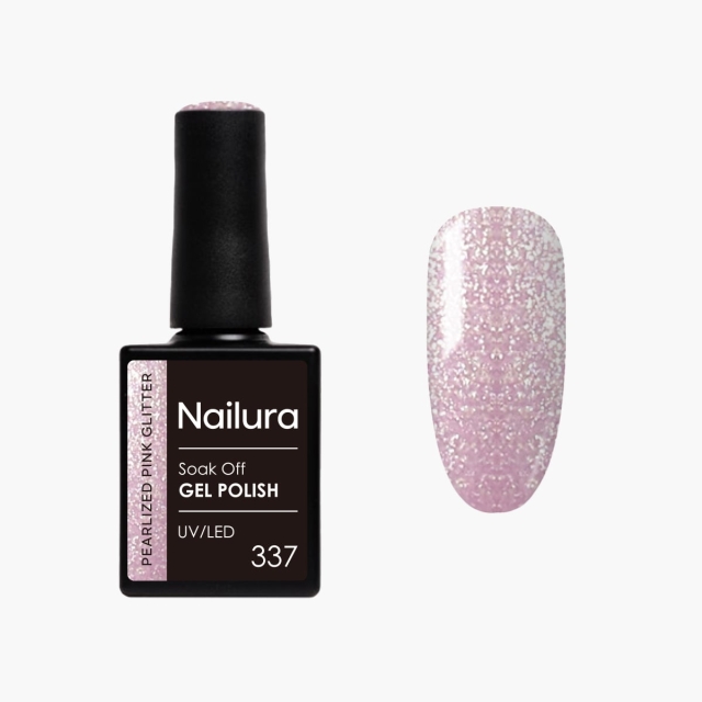 Nailura Gelpolish 337 – Perlemorsrosa glitter – 10 ml
