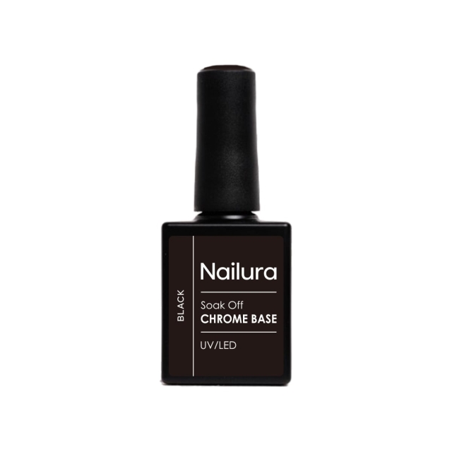 Nailura Chrome Base Black Gel – Sort – 10 ml