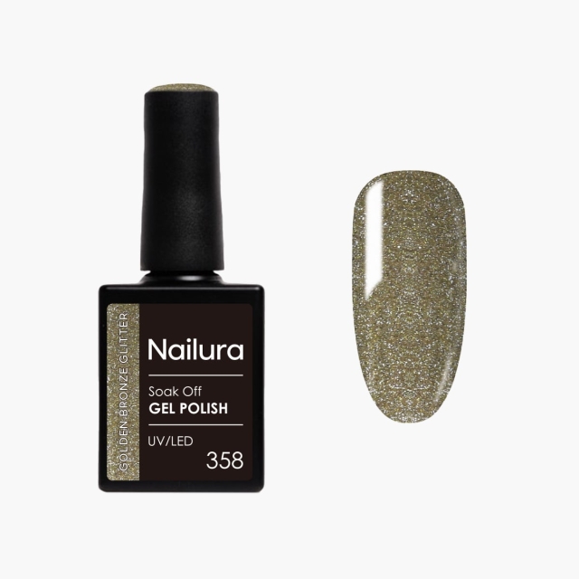 Nailura Gelpolish 358 – Golden Bronze Glitter – 10 ml