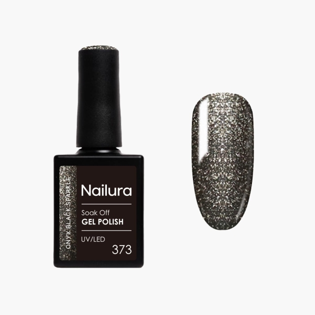 Nailura Gelpolish 373 – Onyx Black Sparkle – 10 ml