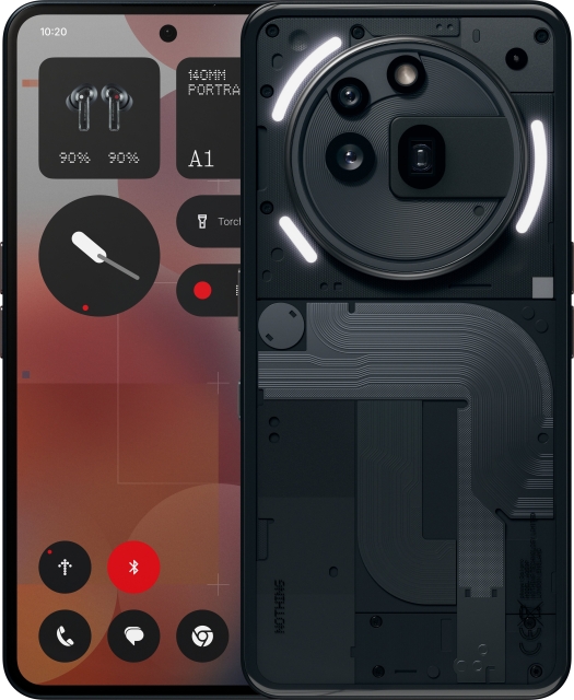 Nothing Phone (3a) Pro-telefon, 256/12 GB, sort