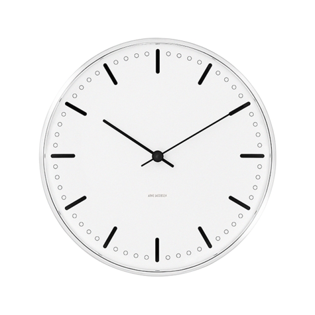 Arne Jacobsen Clocks Arne Jacobsen – City Hall vægur – Ø21 cm – Hvid