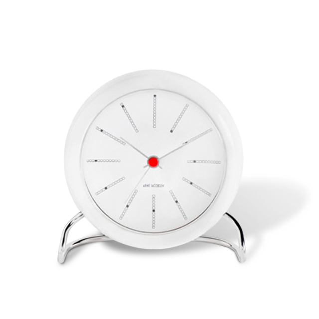 Arne Jacobsen Clocks Arne Jacobsen – Bankers bordur – Ø 11 cm – Hvid