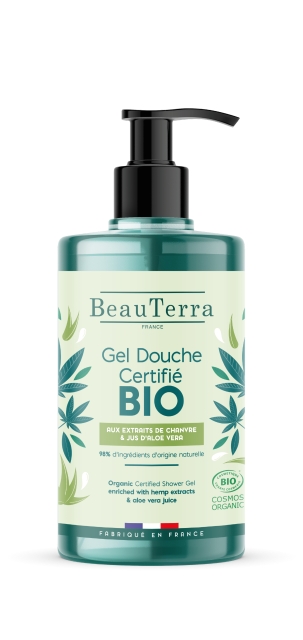 BeauTerra Økologisk brusegel – BIO med hamp og aloe vera – 750 ml
