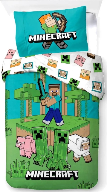 BrandMac Sengetøj – voksenstørrelse 140 x 200 cm – Minecraft Jungle Explore (1029465)