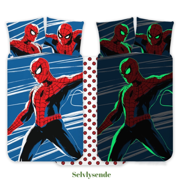BrandMac Sengetøj – Juniorstørrelse 100 x 140 cm – Spiderman 1053 Glow (1029355)