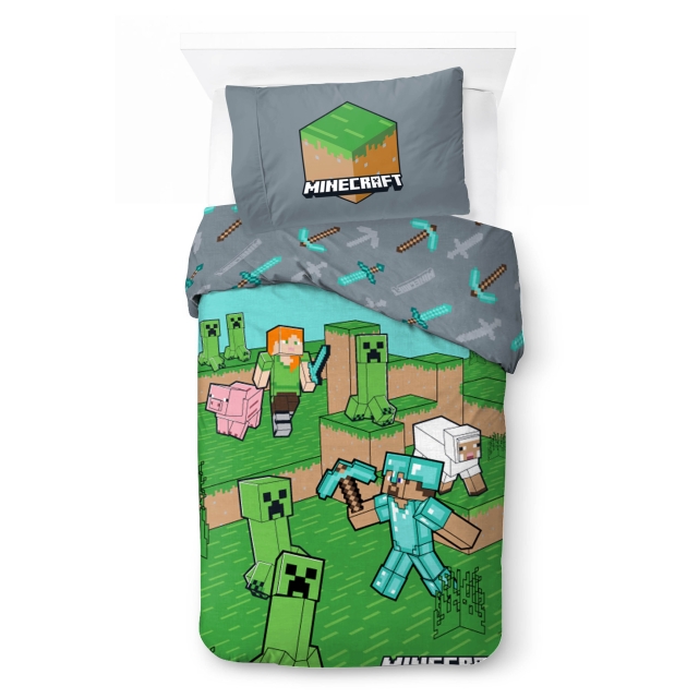 BrandMac Sengetøj – voksenstørrelse 140 x 200 cm – Minecraft-dyr og mobs (1029637)