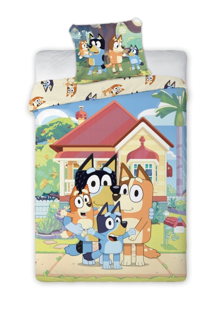 BrandMac Sengetøj – Juniorstørrelse 100 x 140 cm – Bluey-familien (1029599)