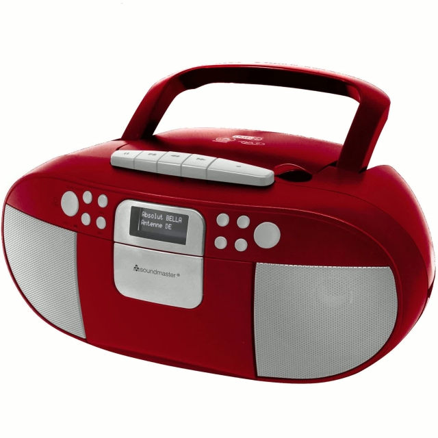 Soundmaster Boombox CD/MP3 DAB+/FM-radio Kassett USB SCD7800RO Röd