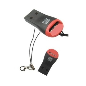 USB 2.0 kortlæser til microSDHC (rød/svart) i gruppen HJEMMEELEKTRONIK / Lagringsmedier / Hukommelseskortlæser hos TP E-commerce Nordic AB (38-1023)