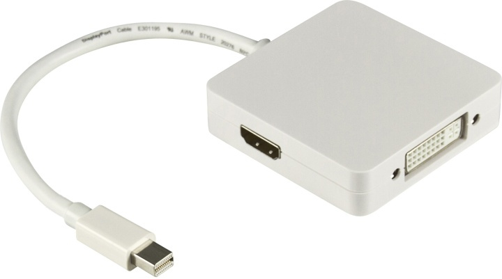 DELTACO Mini DisplayPort til DVI-D Single Link/HDMI/DisplayPort adapte i gruppen HJEMMEELEKTRONIK / Kabler og adaptere / HDMI / Adaptere hos TP E-commerce Nordic AB (38-11501)