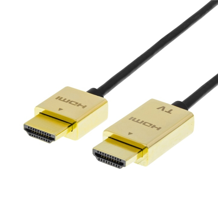 DELTACO PRIME ultratunn HDMI kabel, HDMI High Speed with Ethernet, HDM i gruppen HJEMMEELEKTRONIK / Kabler og adaptere / HDMI / Kabler hos TP E-commerce Nordic AB (38-11809)