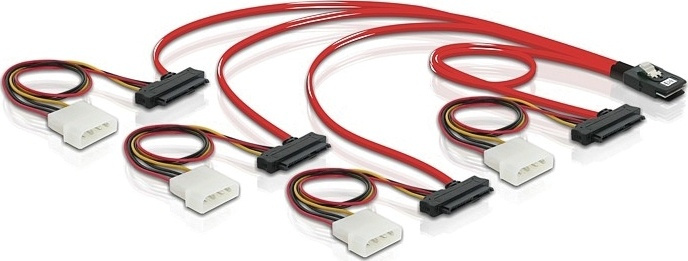 DeLOCK Multilane SAS-kabel SFF-8087 til 4xSFF-8482 og Molex 4-pin str� i gruppen COMPUTERTILBEHØR / Kabler og adaptere / Interne / Strømkabler og adaptere hos TP E-commerce Nordic AB (38-16171)