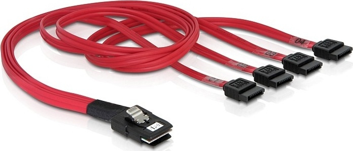 DeLOCK Multilane SAS-kabel SFF-8087 til 4xSATA 7-pin, 50cm i gruppen COMPUTERTILBEHØR / Kabler og adaptere / Interne / Strømkabler og adaptere hos TP E-commerce Nordic AB (38-16172)