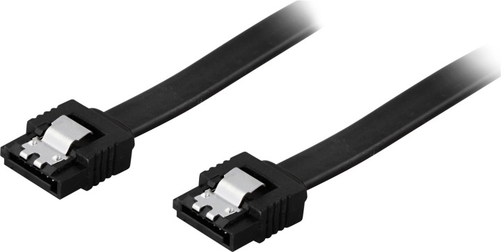 DELTACO SATA-kabel, SATA 6Gb/s, lock-clip, straight-through, 0,7 m, sort (SATA-1002) i gruppen COMPUTERTILBEHØR / Kabler og adaptere / Interne / SATA hos TP E-commerce Nordic AB (38-16226)