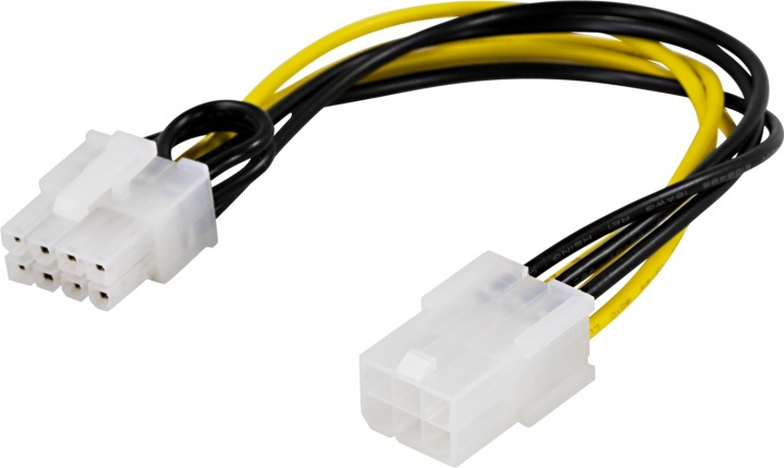 DELTACO Adapterkabel, 6-pin PCI-Express til 8-pin PCI-Express, 10 cm i gruppen COMPUTERTILBEHØR / Kabler og adaptere / Interne / Strømkabler og adaptere hos TP E-commerce Nordic AB (38-16262)