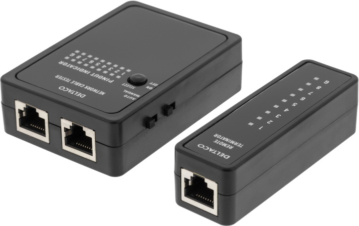 DELTACO kabeltester til RJ45,RJ12,RJ11 og BNC, todelt, beskyttelsestas i gruppen COMPUTERTILBEHØR / Kabler og adaptere / Interne / Strømkabler og adaptere hos TP E-commerce Nordic AB (38-16278)