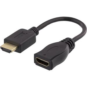 DELTACO HDMI 1.4 förlängningskabel, 10cm, svart (HDMI-104) i gruppen HJEMMEELEKTRONIK / Kabler og adaptere / HDMI / Kabler hos TP E-commerce Nordic AB (38-16441)