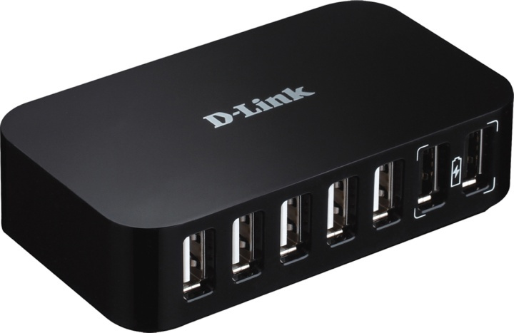 D-Link USB 2.0 Hub 7 porte, med strømforsyning i gruppen COMPUTERTILBEHØR / Computer Tilbehør / USB-hubs hos TP E-commerce Nordic AB (38-16635)