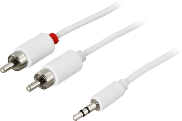 Lydkabel, 3,5mm han - 2xRCA han 3m, hvid i gruppen HJEMMEELEKTRONIK / Kabler og adaptere / RCA / Kabler hos TP E-commerce Nordic AB (38-16697)