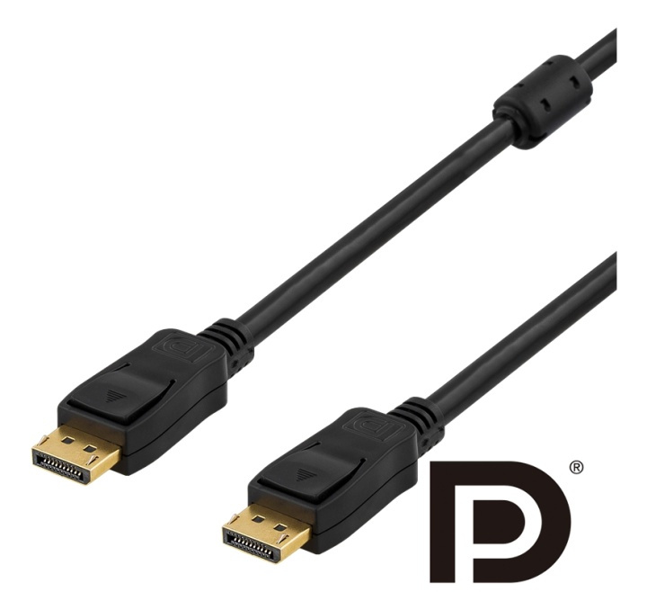 DELTACO PRIME, DisplayPort monitorkabel, 20-pin han-han, 3m, sort i gruppen COMPUTERTILBEHØR / Kabler og adaptere / DisplayPort / Kabler hos TP E-commerce Nordic AB (38-16730)