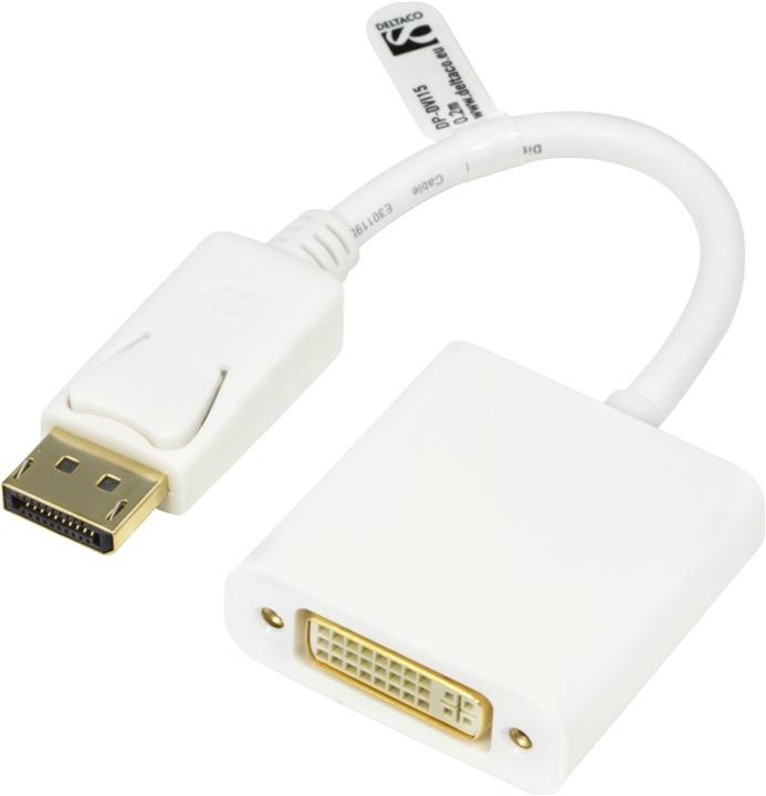 DELTACO DisplayPort till DVI-D Single Link adapter, Full HD i 60Hz, i gruppen COMPUTERTILBEHØR / Kabler og adaptere / DisplayPort / Adaptere hos TP E-commerce Nordic AB (38-16749)